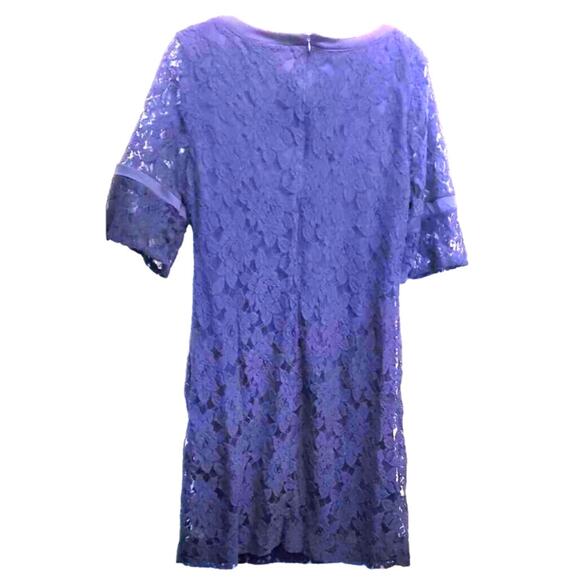 Beige by Eci Women's Royal Blue Dress w/ Lace Overlay Plus Size 14 - Picture 2 of 7